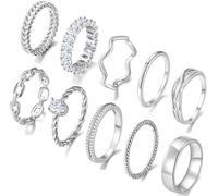 PLOMFOV Gold Plated Stackable Rings - Wedding Bands & Eternity Rings, Dainty 14K Plated, Thin Simple