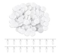 Plomveriq 100 Pcs Ceiling Hooks Self Adhesive, 2cm Clear Wall Sticky Hooks Ceiling Hook Hanger for Living Room, Bedroom, Halloween, Christmas Hanging Decorations, Wedding Hanging Festival Party Decor