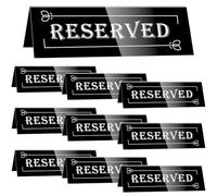 Plookyoe 10PCS Reserved Table Signs, Acrylic Guest Reservation Table Tents Sign, Background -Sided Seat Signs