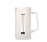 Plookyoe 600Ml French Press Coffee Maker High Borosilicate Glass House Coffee Brewer Milk Foam Frother Tea Maker White