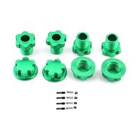 PLOQAZEH For Traxxas For E-Revo For Sledge For Maxx 2.0 8654 1/8 1/10 Metal 17mm Splined Wheel Hex Hub Adapter RC Car Upgrade Repairs Parts RC Car Upgrade Part(Green)