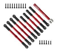 PLOQAZEH Models For Traxxas For E-Revo For Summit 1/16 Metal Front Rear Toe Links With Hollow Balls 7118 7138 RC Car Upgrade Repair Modify Parts(Red)