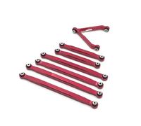 PLOQAZEH RC Connecting Rod Parts For Axial For SCX24 90081 4WD All Car Pull Rod For Mini For Climbing Metal Upgrade And Modification Parts Accessories(Red)