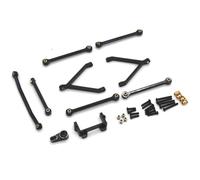 PLOQAZEH RC Connecting Rod Parts For FMS For FCX24 1/24 For Small Strange RC Remote Control Car Metal Upgrade Accessories Pull Rod Vulnerable Set(Black)