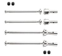 PLOQAZEH RC Crawlers Models For Arrma 1/7 For Limitless For Infraction 6s For Blx 1/8 For Typhon Front Rear CVD Driveshaft Upgrade Parts 1Set Steel Metal(Silver)