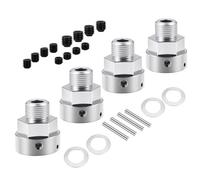 PLOQAZEH RC Crawlers Models For ARRMA For TYPHON 6S For Buggy 1/8 4Pcs Alu Alloy Extended Adapter Widened +10mm RC Car Upgrade Parts Model Accessory(Silver)