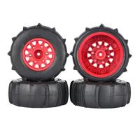 PLOQAZEH RC Crawlers Models For Traxxas For Slash For ARRMA For SENTON For Vkar 1/8 1/10 Short Course Truck Sand Tire With 12mm 14mm 17mm Wheel Hex 4Pcs 116mm RC(Red)