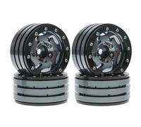 PLOQAZEH RC Models Parts For Axial For SCX10 For Traxxas For TRX4/6 For RGT For Redcat D90 1/10 1.9 Beadlock Wheels Rims W/Tornado Holes RC Crawler Fits(Grey)
