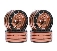 PLOQAZEH RC Models Parts For Axial For SCX10 For Traxxas For TRX4/6 For RGT For Redcat D90 1/10 1.9 Beadlock Wheels Rims W/Tornado Holes RC Crawler Fits(Coffee)