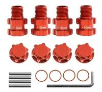 PLOQAZEH RC Repairs Models For Arrma 3S For Senton For Vorteks For Typhon Big For Rock For Granite 1/10 Metal 14mm To 17mm Wheel Hex Adapter RC Upgrade Parts(Red)