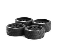 PLOQAZEH RC Repairs Models For Arrma For Felony For FSR GT 1/7 4pcs Tire Tyre 17mm Wheel Hex RC Car Upgrade Parts 53/107 42/100(Black)