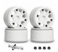 PLOQAZEH RC Repairs Models For Axial For SCX10 UTB10 For TRX4 For TRX6 For Redcat Gen7 Gen8 VS4-10 4PCS 1.9 Plastic Beadlock Wheels Off-Road Vehicle Accessories(White)