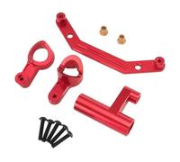 PLOQAZEH RC Repairs Models For MJX For Hyper Go 7303 1/7 Metal Front Steering Assembly Large For Rally Off-Road C3 RC Car Aluminum Alloy CNC Parts Kit(Red)