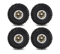 PLOQAZEH RC Tires Hub Wheel For TRX4M For SCX24 AX24 For FCX24 1/18 1/24 4pcs 63mm 1.0" Metal Beadlock Wheel Tire Set RC Crawler Car Upgrade Parts Accessories(Brown)