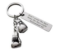 Plorede Boxing Glove Keyring with Engraved Gift, Sports Gift for Boxer, Boxing Coach, Fight Fans, Gym Bag Accessory, Personalized Engraving, Durable Metal Keychain.