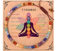 Plorede Chakra Healing Bracelets for Women, 7 Chakra Crystals & Stones Meditation Bracelet for Anxiety Relief, Spiritual Gifts, Christmas Birthday Gift