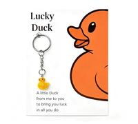 Plorede Duck Keychain - Cute Orange Duckling Good Luck Charm & Gift for Friends, Coworkers, BirthdaSuccess Token for All You Do.