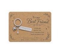 Plorede Funny Best Friend Keychain with Card - “I Forking Love You” Engraved Stainless Steel Keyring, Humorous Novelty Gift for Best Friend, BFF, Soul Sister, Birthday, Friendship, Just Because