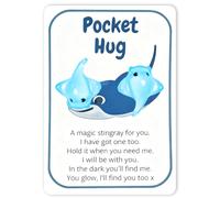 Plorede Glow in The Dark Stingray Pocket Hugs, Set of 2 - Thinking of You Gift for Son, Daughter, Reassurance Worry Gift for School, Separation Anxiety Relief