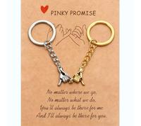 Plorede His and Hers Matching Keyring Set, 2Pcs Couple Promise Keychains for Boyfriend Girlfriend, Best Friend Birthday Gift, Romantic I Love You Gift for Long Distance Relationship with Card