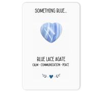 Plorede Something Blue Crystal Heart - Blue Lace Agate Heart Stone for Bride, Wedding Day Gift, Bridesmaid Proposal - Healing Crystal for Calm, Communication & Peace (with Description Card)