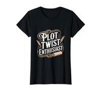 Plot Twist Enthusiast Writing Writer Value Graphic T-Shirt, Women, Black, L