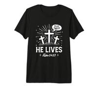 Plot Twist He Lives Luke 24 23 Cross Christian Easter Day Premium T-Shirt