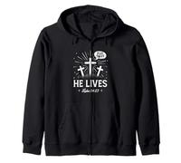 Plot Twist He Lives Luke 24 23 Cross Christian Easter Day Zip Hoodie