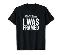 Plot Twist I was Framed It Wasn't Me Funny Saying Value Graphic T-Shirt, Men, Black, XL