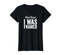Plot Twist I was Framed It Wasn't Me Funny Saying Value Graphic T-Shirt, Women, Black, M