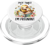 Plot Twist I'm Pregnant Mom to Be Pregnancy Announcement Bee PopSockets PopGrip for MagSafe