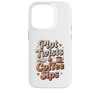 Plot Twists & Coffee Sips - Cozy Bookish Coffee Case for iPhone 14 Pro
