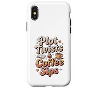 Plot Twists & Coffee Sips - Cozy Bookish Coffee Case for iPhone X/XS