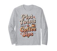 Plot Twists & Coffee Sips - Cozy Bookish Coffee Long Sleeve T-Shirt