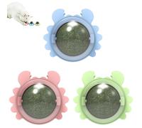 Plothuge Catnip Wall Ball, Plothuge Catnip Ball, Plothuge Catnip Wall Ball Toy Large, Edible Cats Lick Kitten Chew, Catnip Teeth Clean Edible Ball (Three colors)