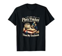 Plots Thicker Than My Textbook Book Lover Graphic T-Shirt