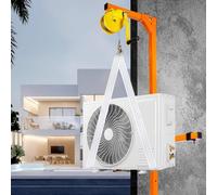PLOTSAGE Air Conditioner Lifting Device, Capacity Conditioner Lifting Tool Manual Winch, Powder-Coated Crane Bracket Orange Frame for High-Rise Apartment, Commercial Building,A,150KG(10M)