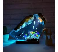 PLOTSAGE Epoxy Resin Ocean Lamp, Bathroom Or Bedroom Decorative Night Light, The Underwater World Epoxy Resin Night Light, Gift for Family And Friends,Warm light,8 * 5inch