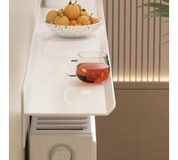PLOTSAGE Modern Cabinet Top, Radiator Shelf No Drilling, 40-160Cm Radiator Shelves Width 15Cm, with Easy To Fit Bracket, for Living Room Bedroom Hallway Decor,White,160cm
