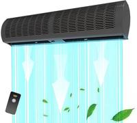 PLOTSAGE Outdoor Air Curtain Machine with Large Air Volume, 2 Speed and Wind Direction Adjustable, Commercial Household Indoor and Outdoor Air Curtain Machine with Remote Control,Black,100CM/39.31