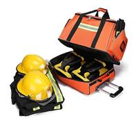 PLOTSAGE Portable First Aid Bag, Emergency First Aid Bag, High Capacity Backpack, Waterproof Trolley Rolling Medical Bag,Orange