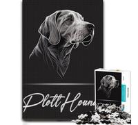 Plott Hound Portrait Colourful Wooden Jigsaw Puzzle 1000 Pieces for Adults | For puzzle fans: Jigsaw Puzzle: structured assembly from border to image details on quiet evenings.
