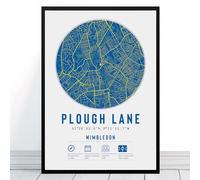 Plough Lane Stadium Map | Framed & Print Only Available | Minimalist Gift AFC Football Fan Poster Art Artwork Gift For Him Wimbledon Memorabilia | Father's Day Christmas Birthday