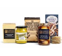 Ploughmans Collection with 400g Great British Trading Extra Mature Cheddar, Tracklements Piccalilli, Shropshire Pork Scratchings, Cradocs Crackers & Great British Trading Pickled Onions