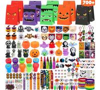 PLOUGVI 702PCS Halloween Birthday Party Favors Supplies Decorations - Trick or Treat Goodies Bag Fillers Stuffers - Halloween Toys for Classroom Prizes Gifts