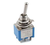 Plouluyt AC 3A/250V 6A/125V 6 Pin DPDT On/On 2 Position Mini Toggle Switch Blue