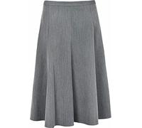 Ploutos - Women's 8 Panel Flare Long Maxi Skirts - Ladies Plain 27 Inch Length Below Knee Pleated Elasticated Casual Workwear Party Skirt (12, Grey)
