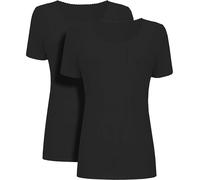 Ploutos World Wide 2 Pack Women’s Thermal Short Sleeve Tops - T-Shirts for Winter Soft Cotton Blend Base Layer Warm Undershirts, Skiing & Outdoor Cold Weather Wear Everyday (Black, 22-24)