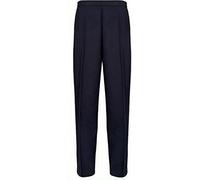 Ploutos World Wide Ladies Half Elasticated Trouser Stretch Waist Casual Office Work Formal Pull On Trousers | Women's Straight Leg Pants Bottoms Two Side Pockets (Navy, 18W / 27L)