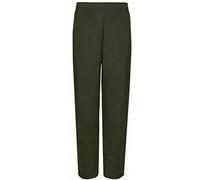 Ploutos World Wide Ladies Half Elasticated Trouser Stretch Waist Casual Office Work Formal Pull On Trousers | Women's Straight Leg Pants Bottoms Two Side Pockets (Bottle Green, 14W / 29)